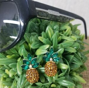 Tropical Pineapple Bling Earrings
